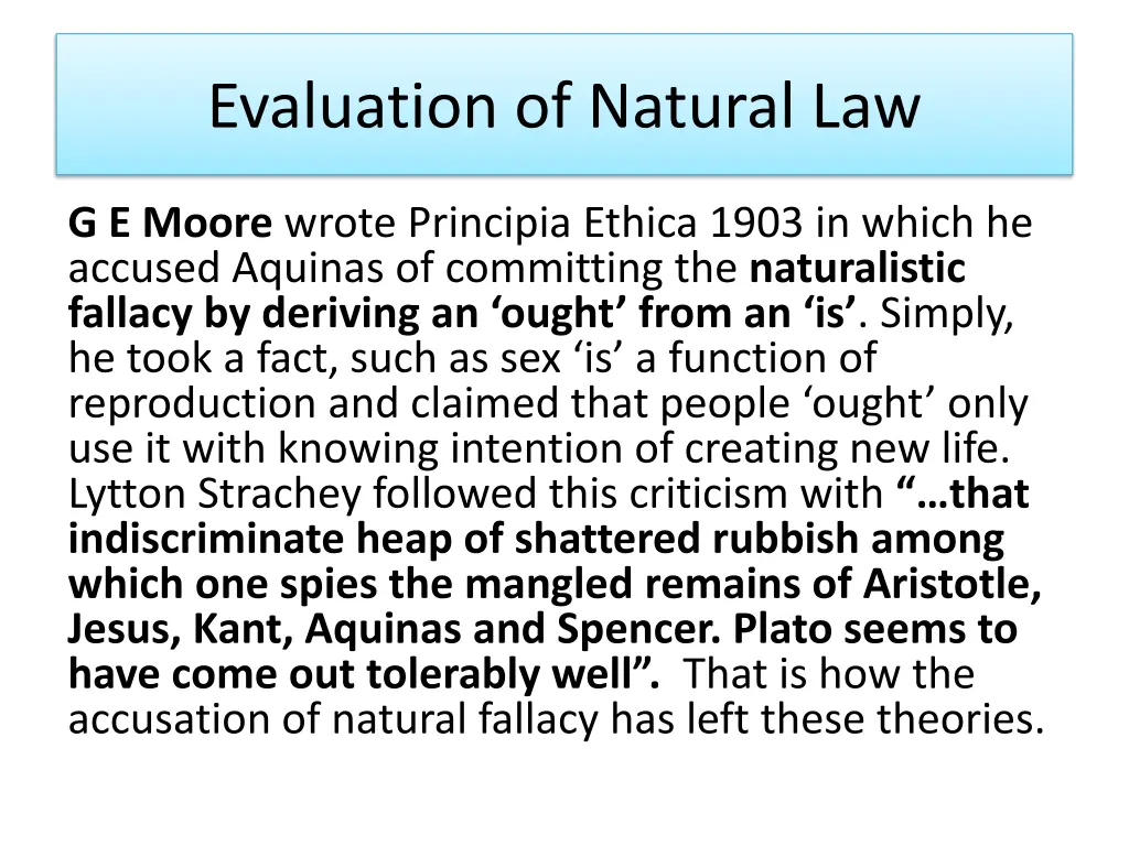 evaluation of natural law 8