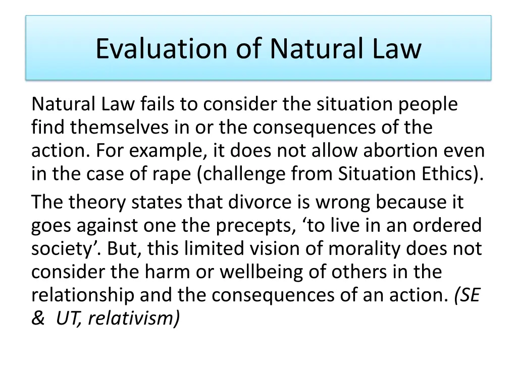 evaluation of natural law 9