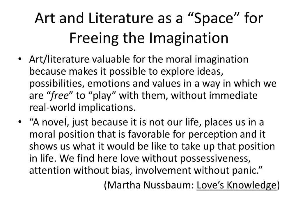 art and literature as a space for freeing