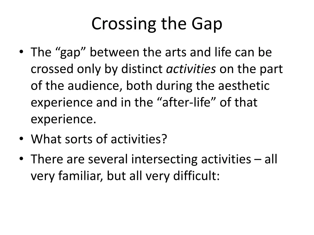 crossing the gap