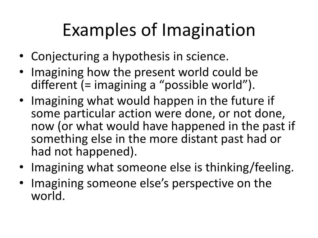 examples of imagination