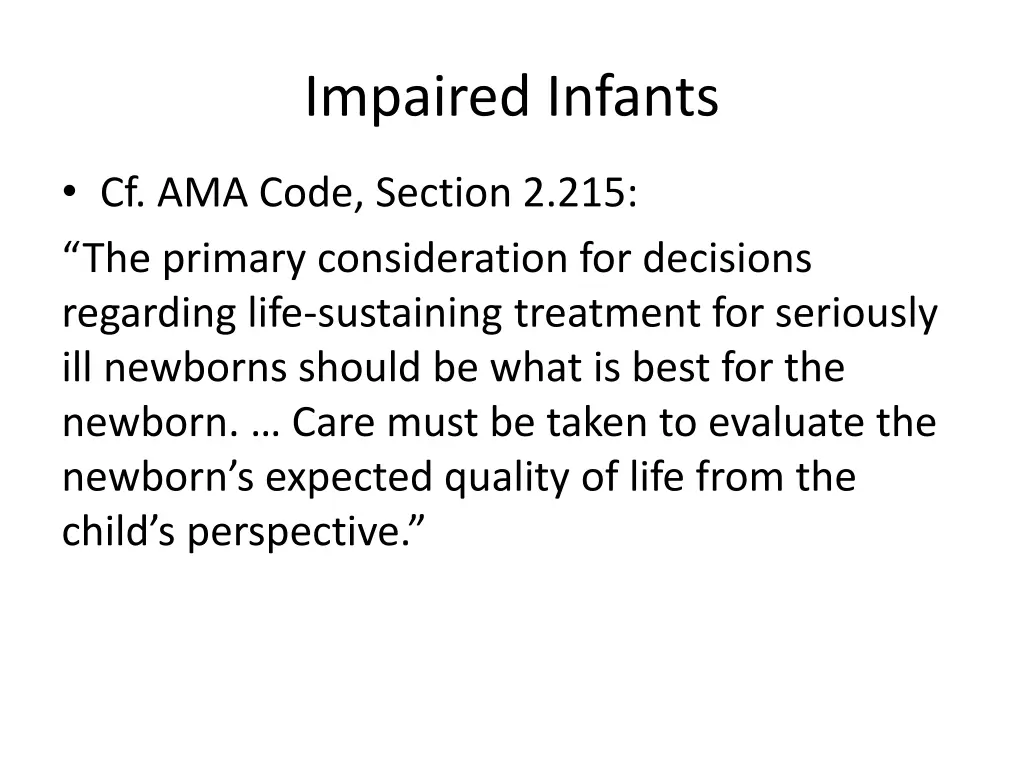 impaired infants