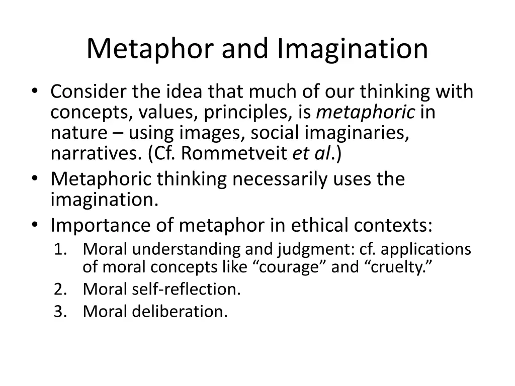 metaphor and imagination