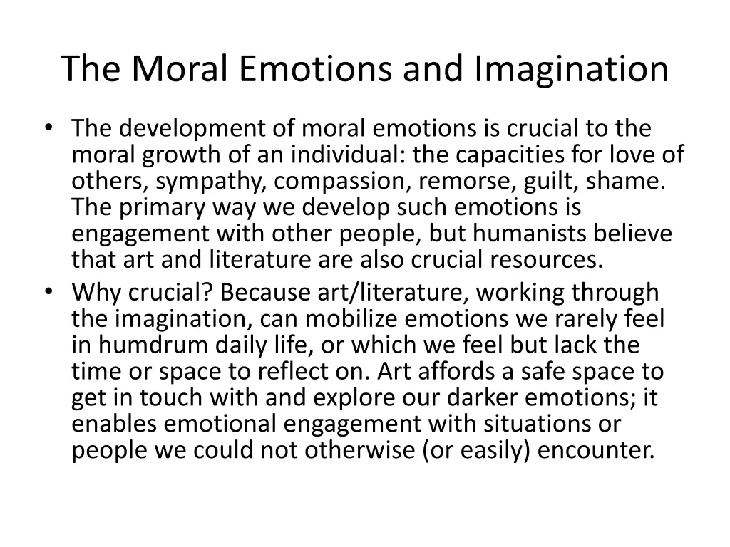 the moral emotions and imagination