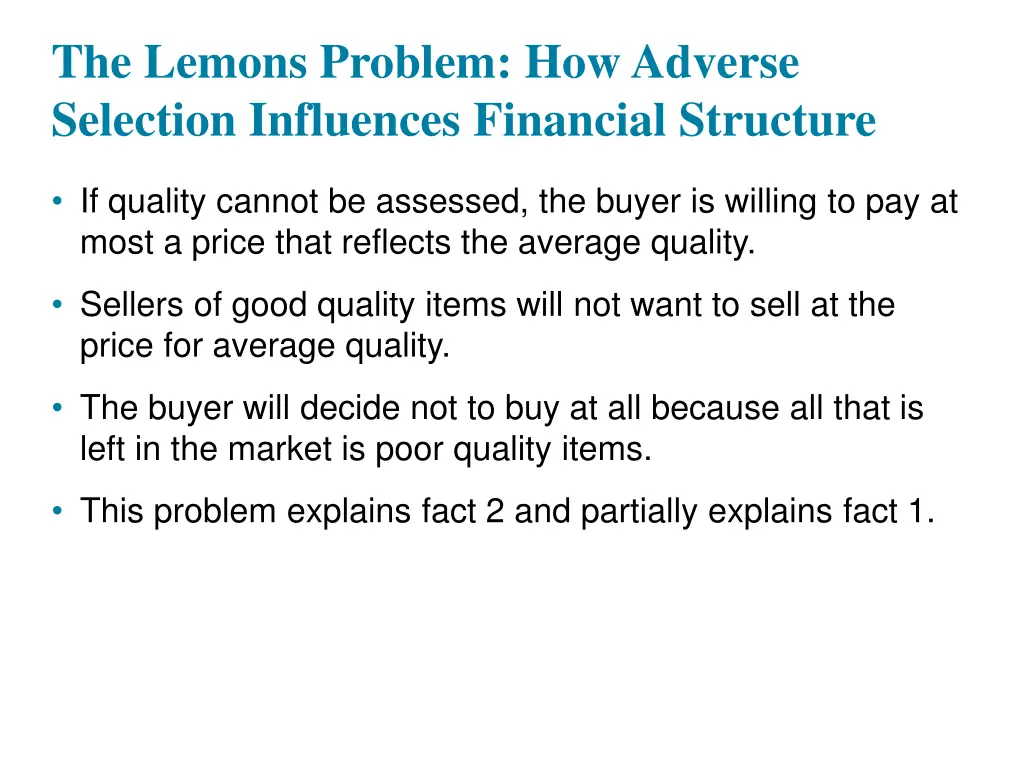 the lemons problem how adverse selection