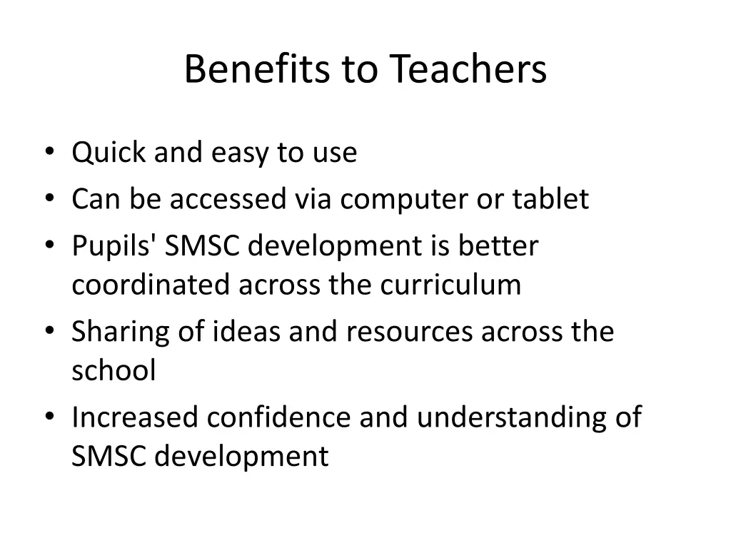 benefits to teachers