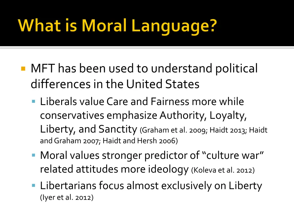 mft has been used to understand political