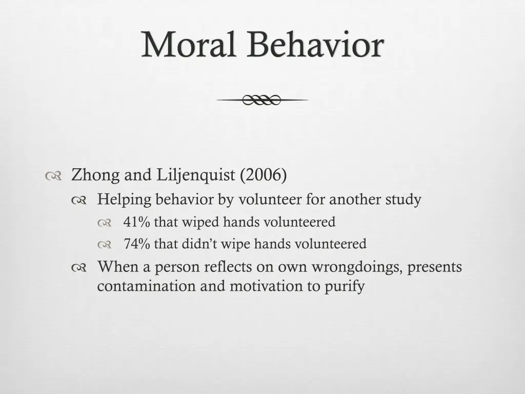 moral behavior