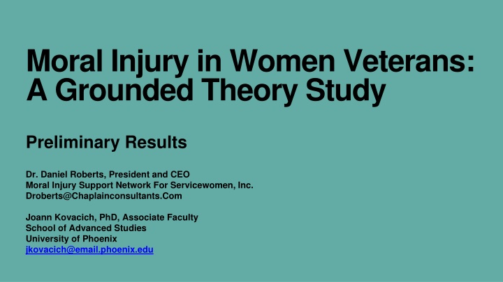 moral injury in women veterans a grounded theory