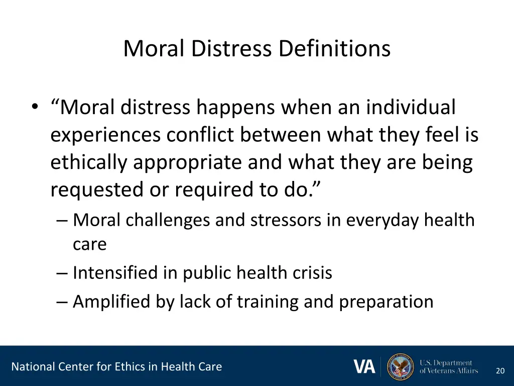 moral distress definitions