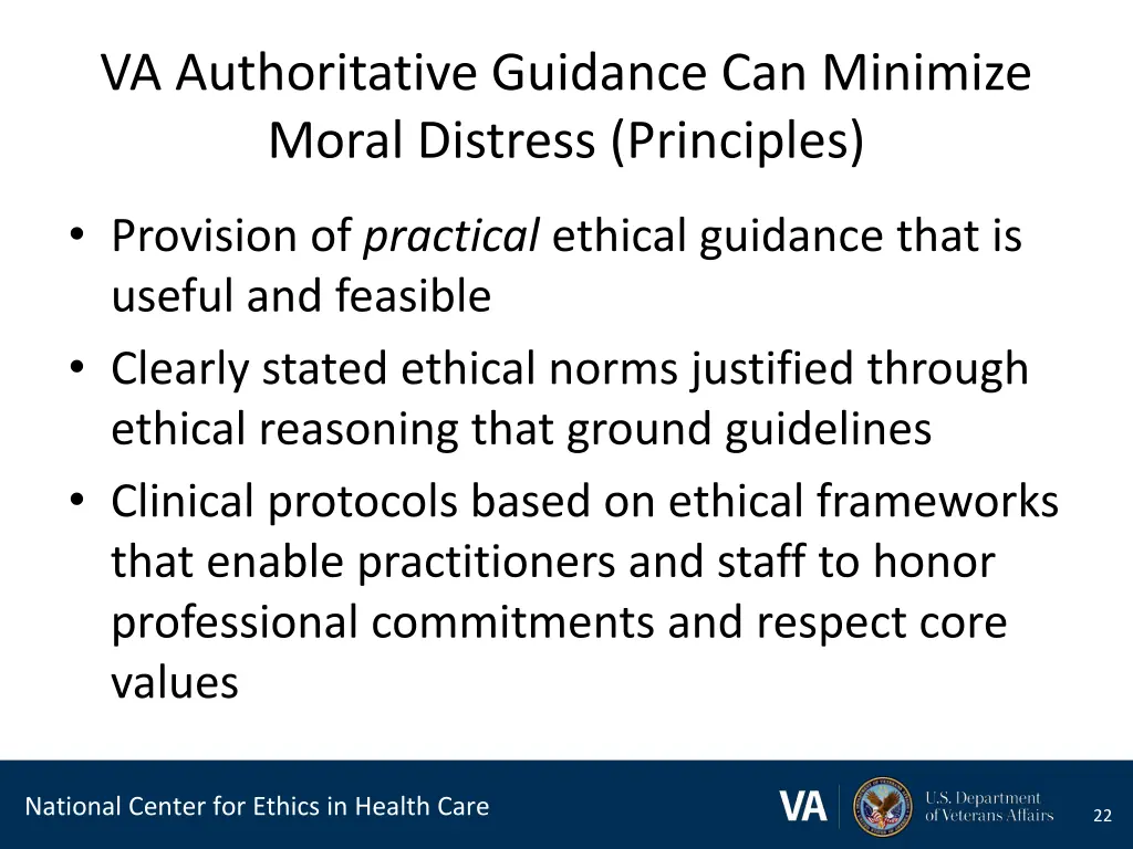 va authoritative guidance can minimize moral