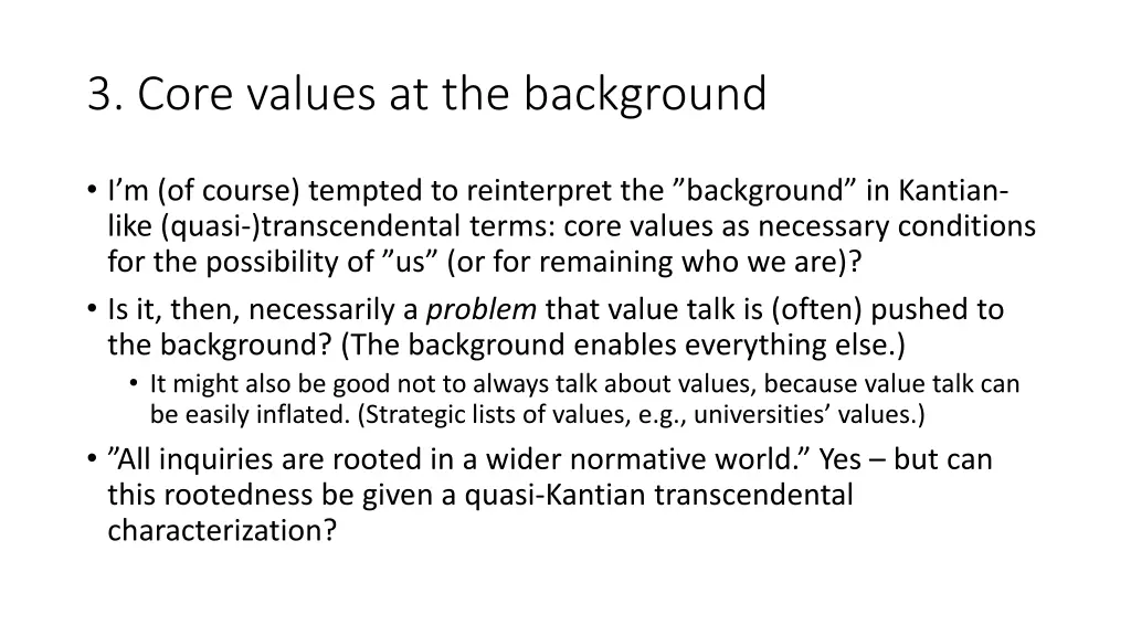 3 core values at the background