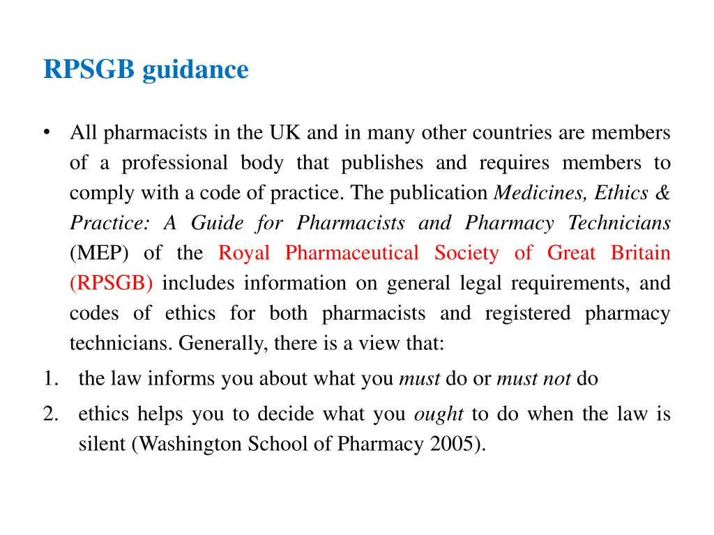 rpsgb guidance