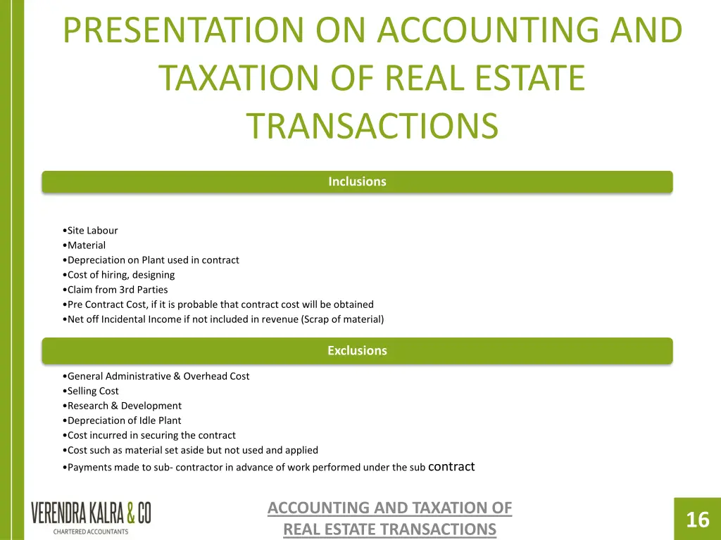 presentation on accounting and taxation of real 14