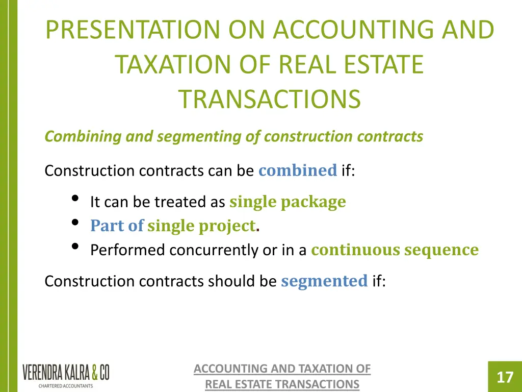 presentation on accounting and taxation of real 15