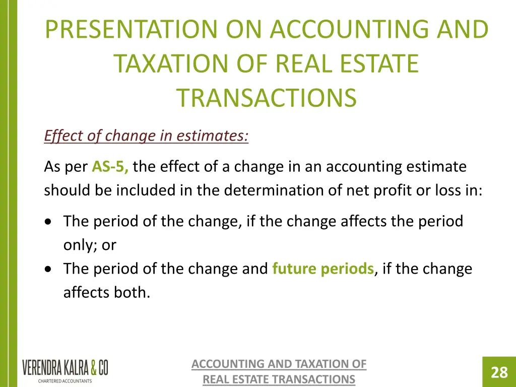 presentation on accounting and taxation of real 26