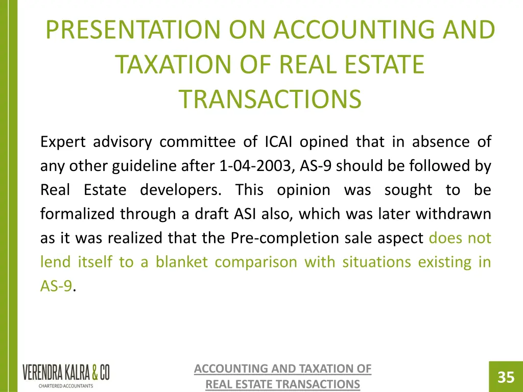 presentation on accounting and taxation of real 33