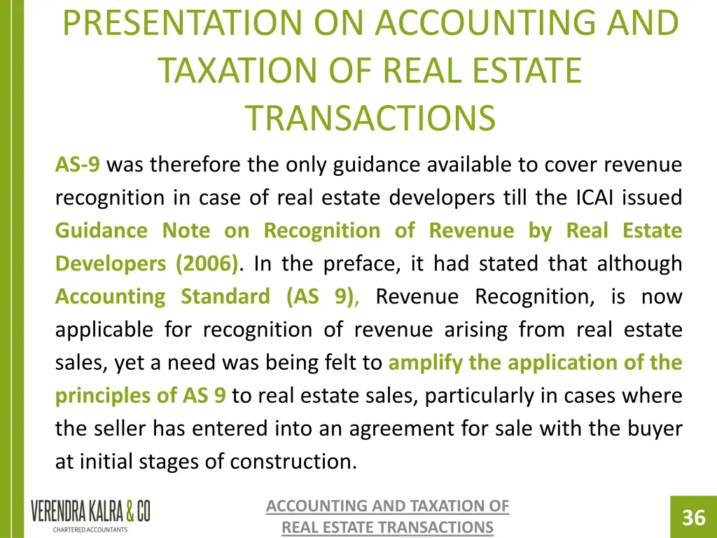 presentation on accounting and taxation of real 34