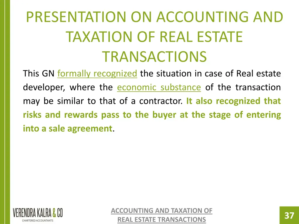 presentation on accounting and taxation of real 35