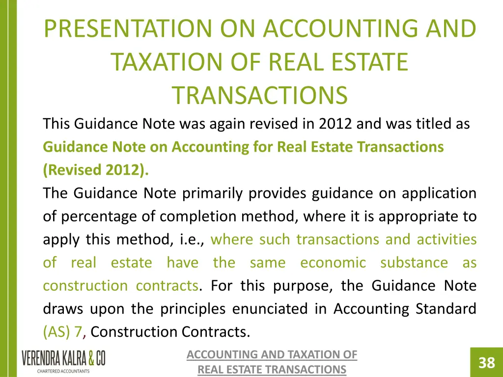 presentation on accounting and taxation of real 36