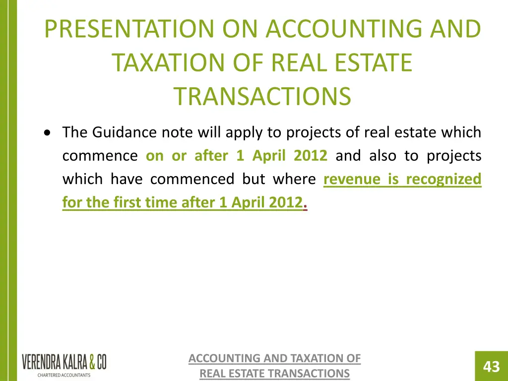 presentation on accounting and taxation of real 41