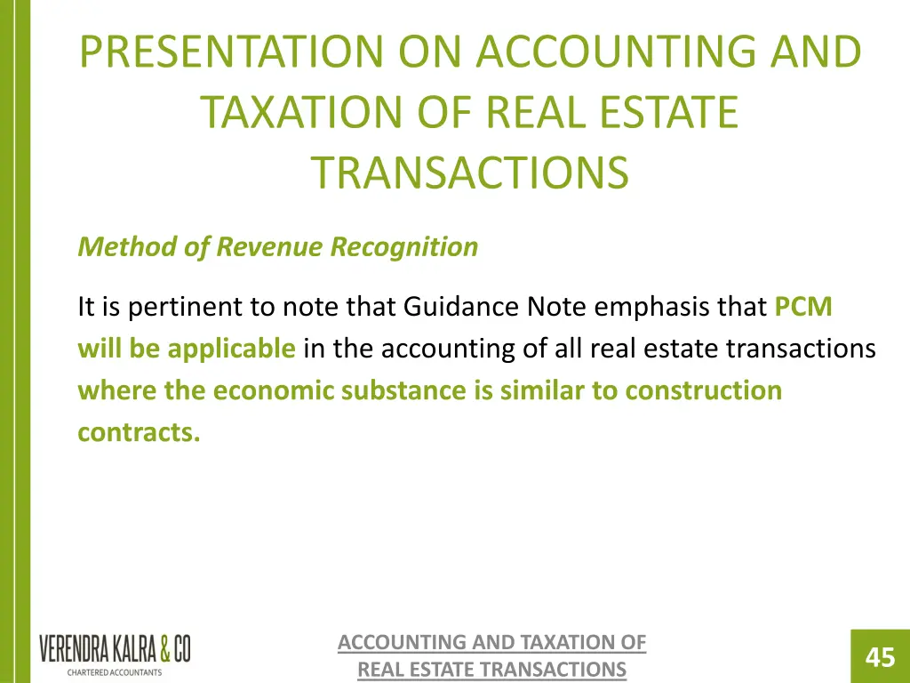 presentation on accounting and taxation of real 43