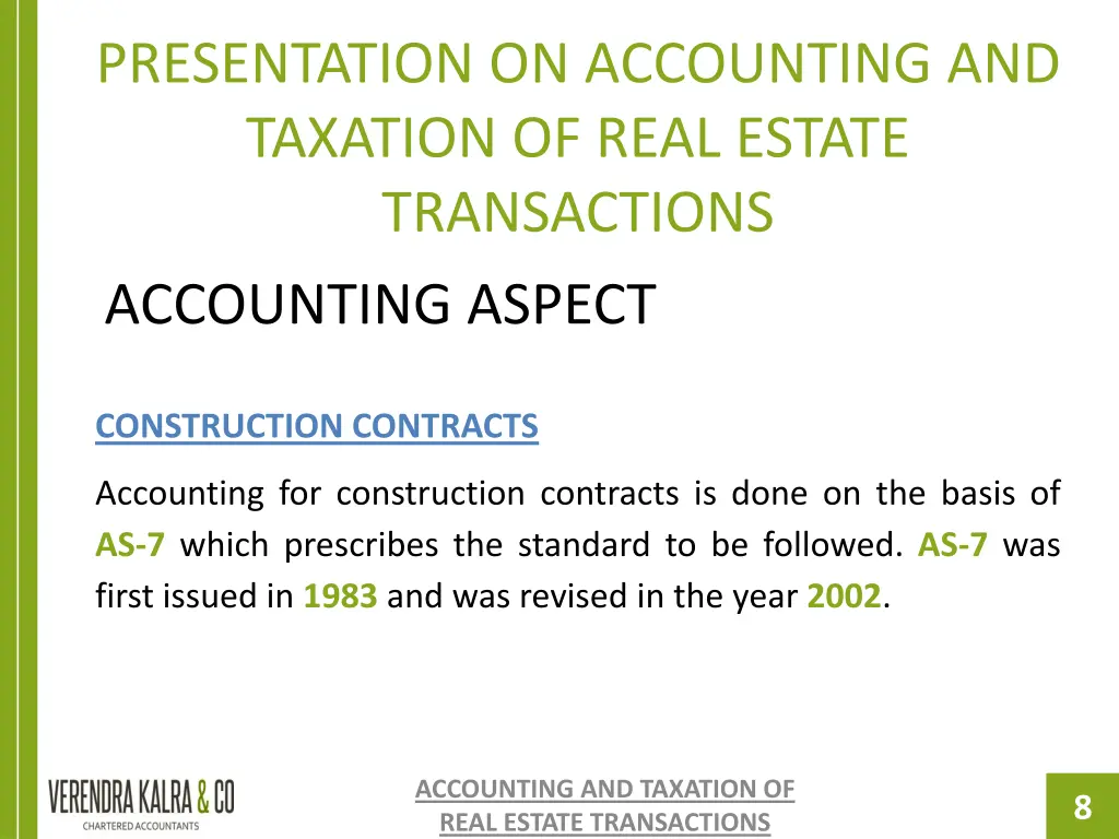 presentation on accounting and taxation of real 6