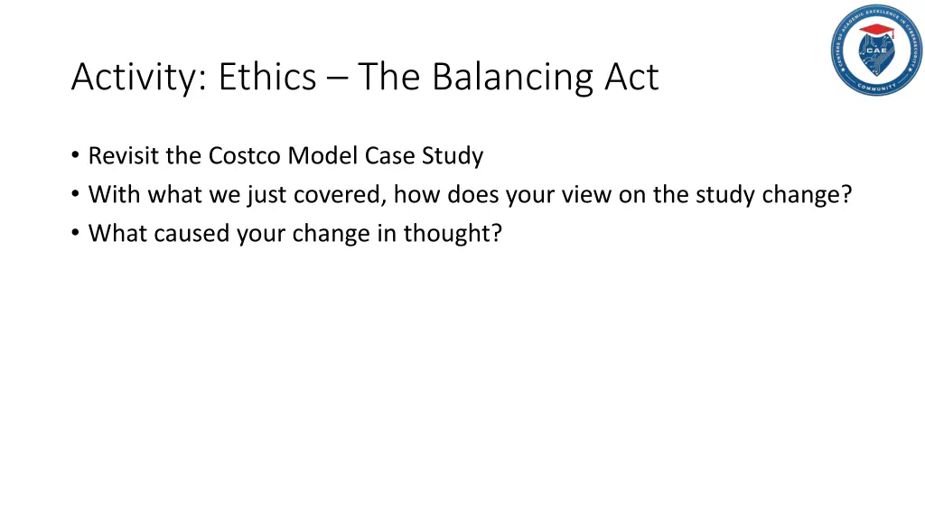 activity ethics the balancing act