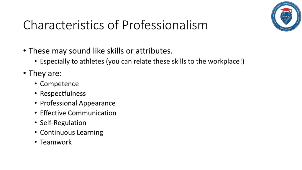 characteristics of professionalism