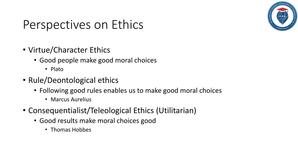 perspectives on ethics