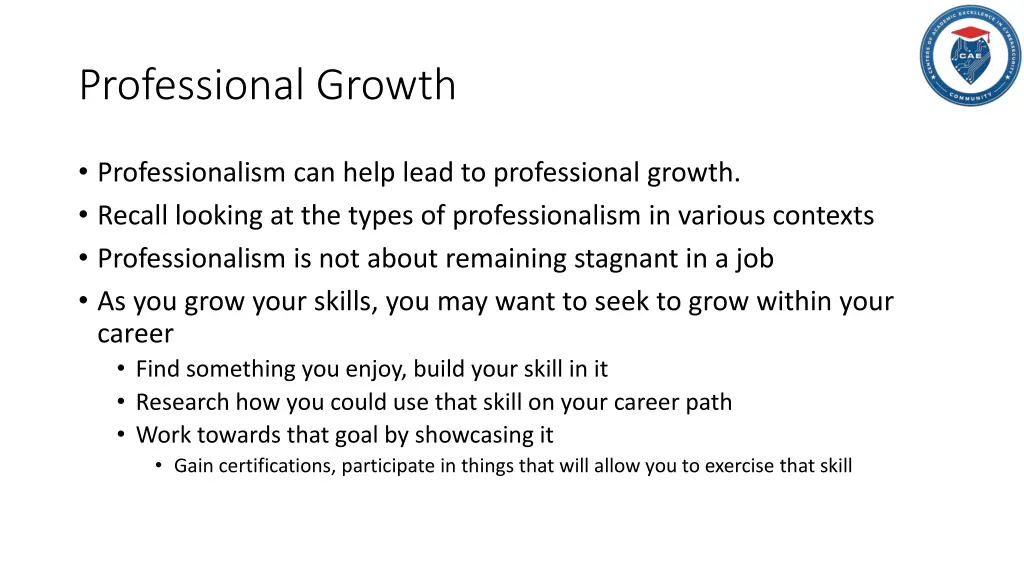 professional growth