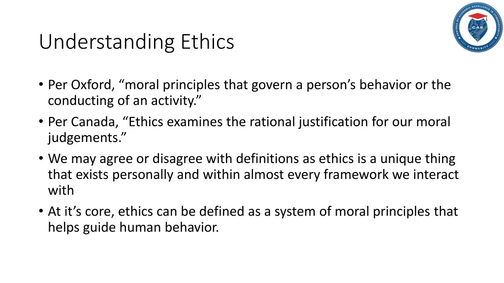 understanding ethics