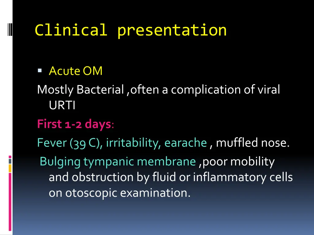 clinical presentation