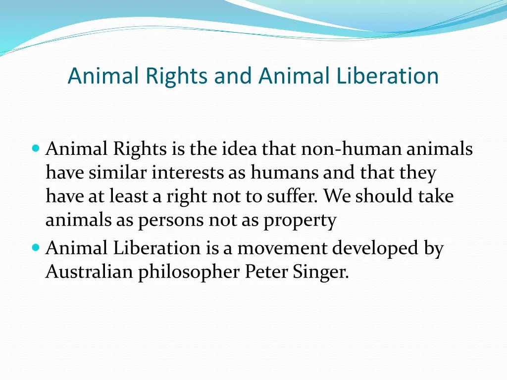 animal rights and animal liberation