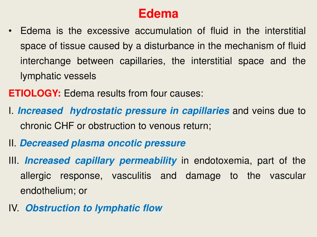 edema