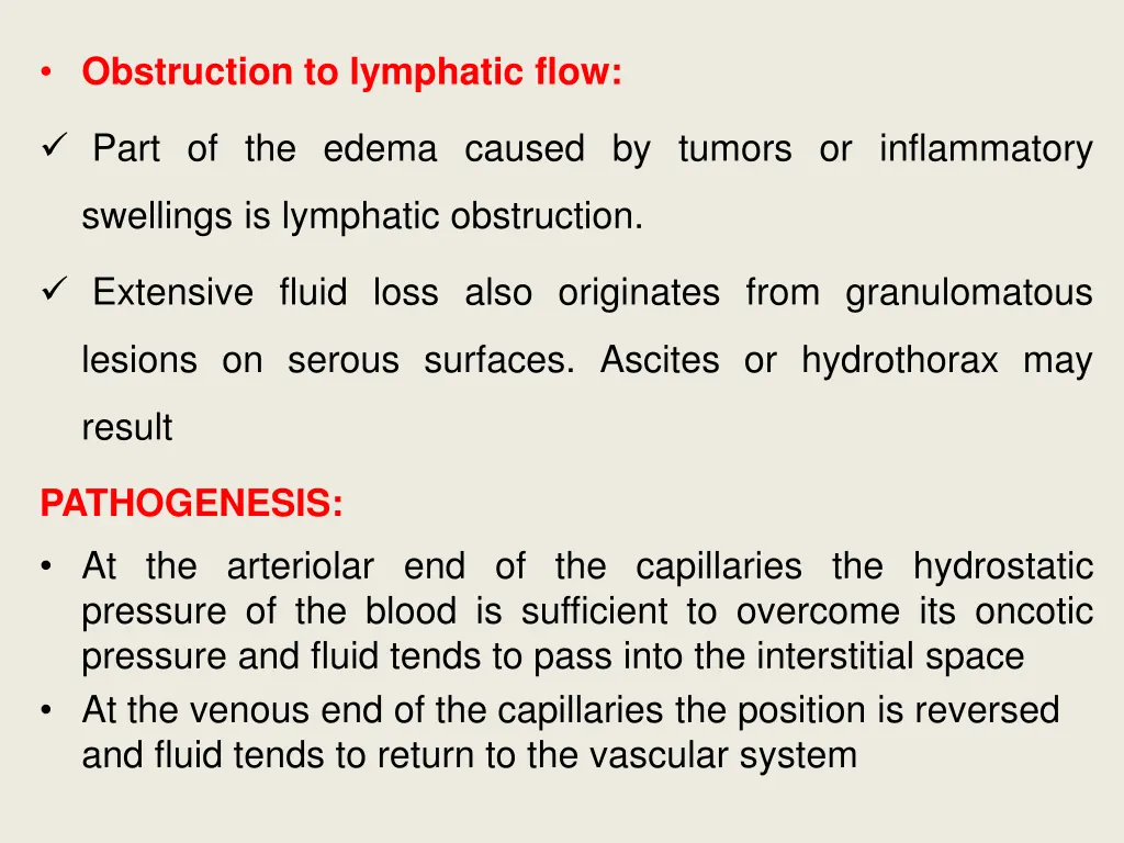 obstruction to lymphatic flow