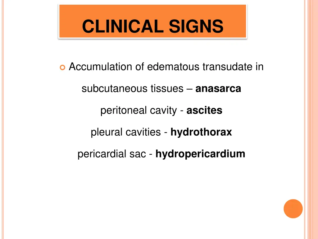 clinical signs