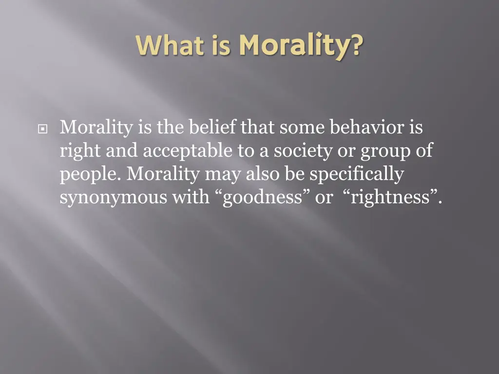 what is morality morality