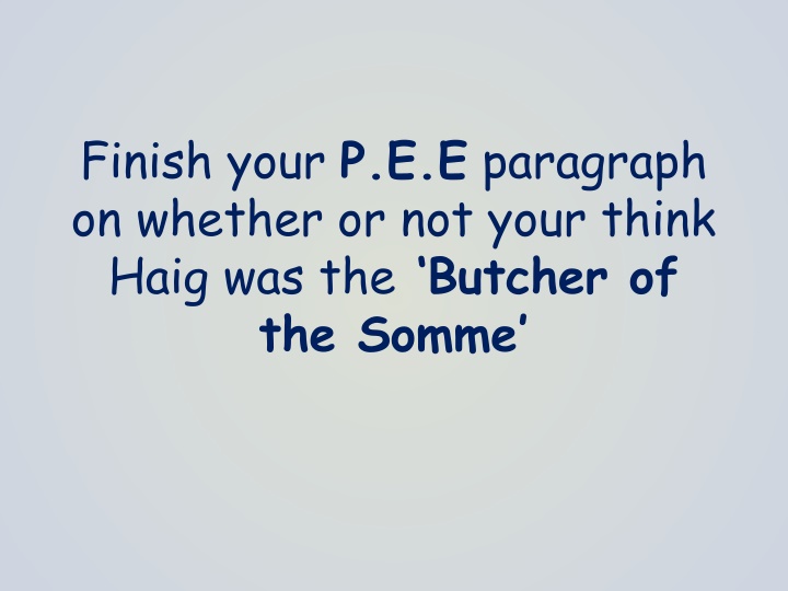 finish your p e e paragraph on whether