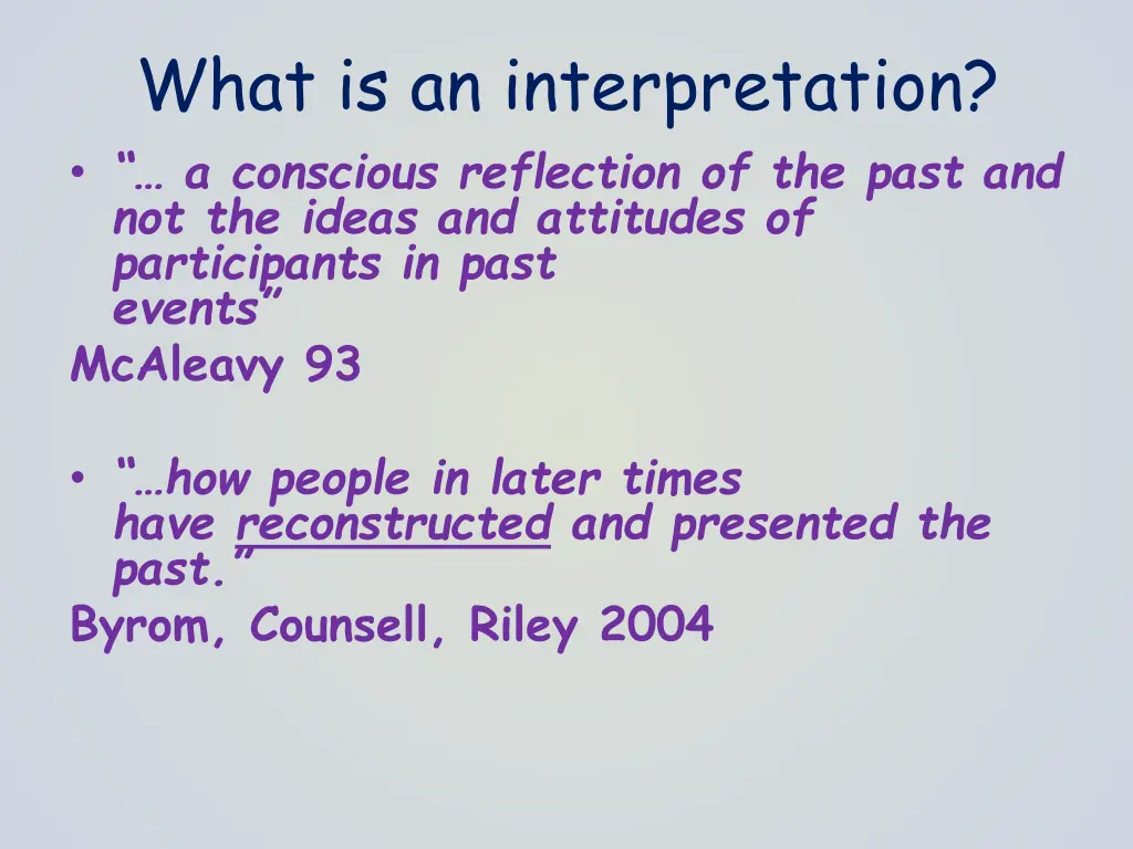 what is an interpretation a conscious reflection