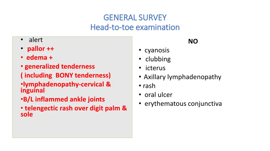 general survey general survey head head