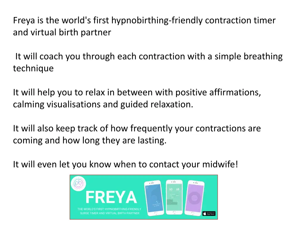 freya is the world s first hypnobirthing friendly