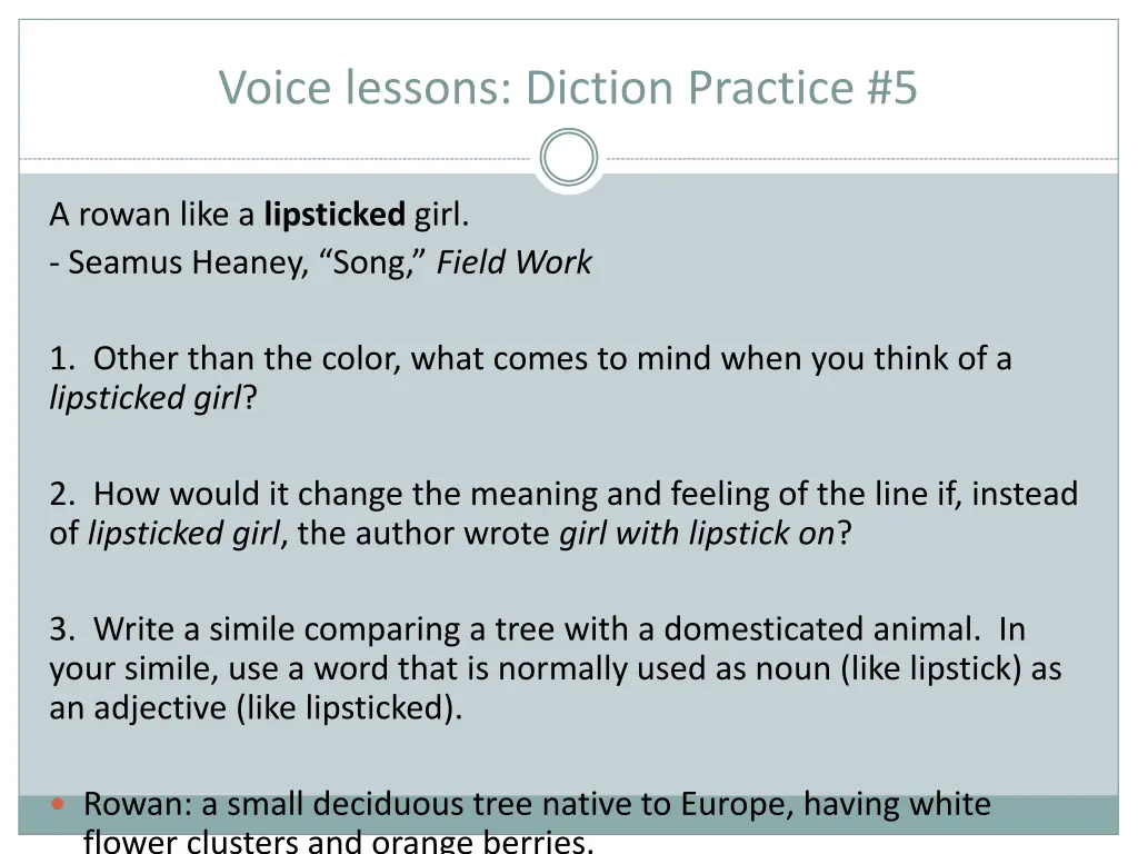 voice lessons diction practice 5