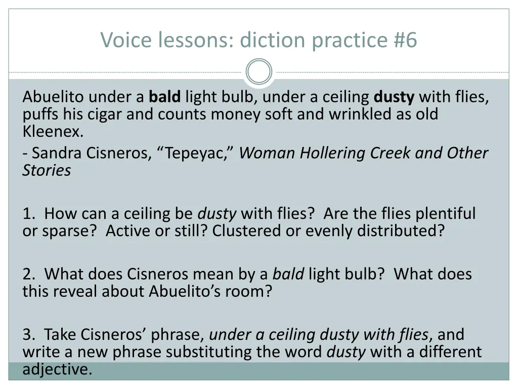 voice lessons diction practice 6