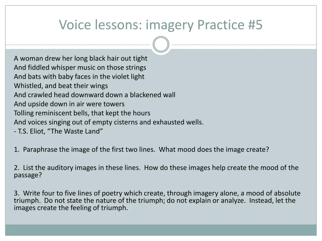 voice lessons imagery practice 5