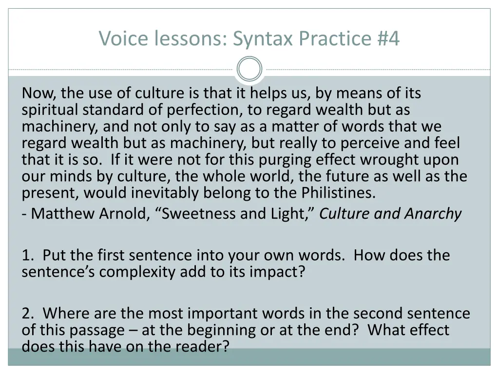 voice lessons syntax practice 4