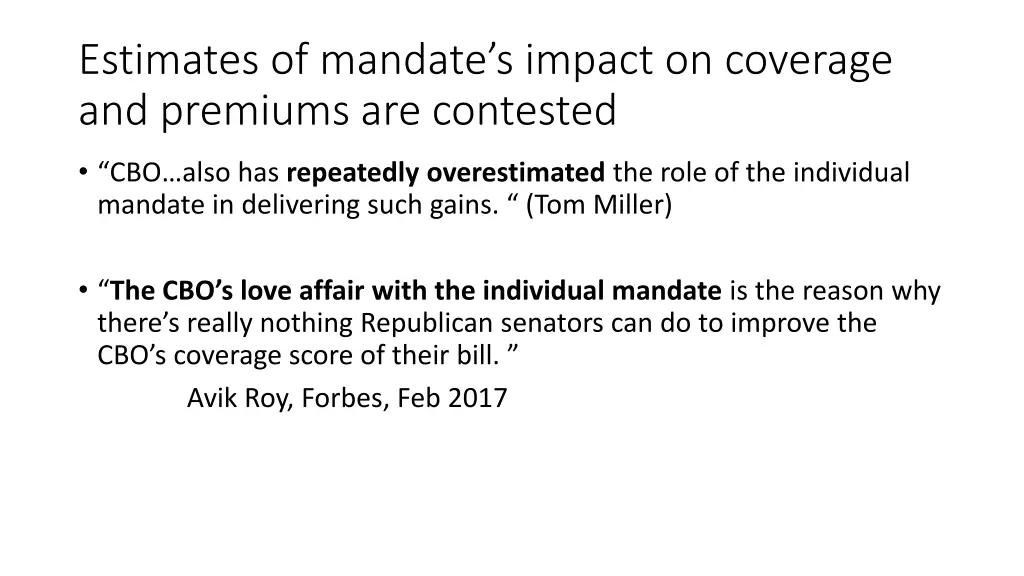 estimates of mandate s impact on coverage