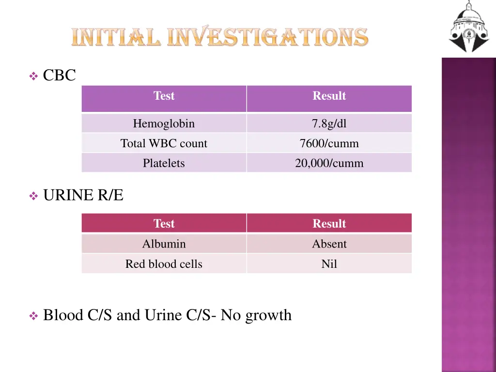 initial investigations initial investigations