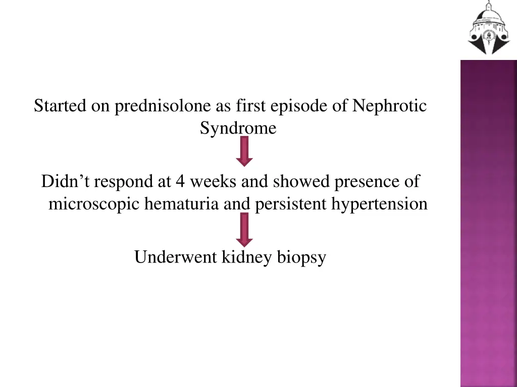 started on prednisolone as first episode