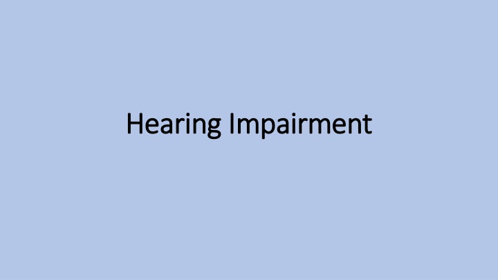 hearing impairment hearing impairment